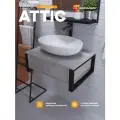 Подвесная тумба под раковину в ванную 70х48 см ATTIC, цвет Бетон светлый, MODULEASY Ц0000037799