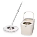 Швабра круглая вращающаяся для мытья полов в наборе с насадками и ведром с отжимом Frau Maria