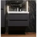 Тумба с раковиной для ванной 80 подвесная аквакрафт Violetta Премиум, графит