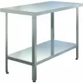 Стол производственный Assum, 600х700х850мм, без борта, открытый, 1 полка сплошная нерж.430, разборный, каркас уголок нерж.430