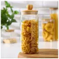 Банка стеклянная для сыпучих продуктов с бамбуковой крышкой Magistro Эко, 1,4 л, 10х25,5 см