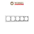 Рамка из пластика на 5 постов Werkel Snabb W0051901, цвет белый / хром