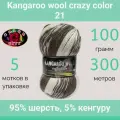 Пряжа Color City Kangaroo wool crazy color 21 (100г/300м, упаковка 5 мотков)