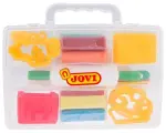 Пластилин растительный JOVI, 8 цветов, 25г, растительный, формочки, стеки, скалка, в чемодане