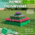 Парники Сибири/Клумба трехъярусная Квадратный каскад-1 из ПВХ, пластика, Цвет: Зеленый
