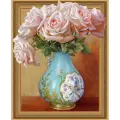 Алмазная мозаика 3D с нанесённой рамкой Бузин. Чайные розы 29 цветов 40 х 50 (Molly)