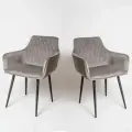 Стулья для кухни, 2 шт, La Room, ОКС -555 серый, в велюре, нагрузка до 150 кг.