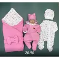 Конверт для новорождённых на выписку теплый С овчиной в роддом комплект трикотаж флис осень зима розовый