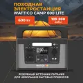Портативная электростанция с розеткой Wattico Camp 600 Lite 600 Вт зарядная станция для автохолодильников, резервный ибп