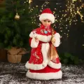 Снегурочка В красной шубке и шапочке двигается 17х40 см