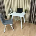 Компьютерный стол Ник Белый 80*70 см. Белые ножки