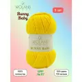 Пряжа Wolans Bunny Baby Желтые бархатцы (87) 5 мотков 100 г/120 м (100% микрополиэстер) воланс банни беби