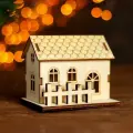 Световой декор Лесная мастерская новогодний, Домики, настольный, 10 см