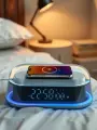 Колонка Bluetooth, будильник, часы, беспроводная зарядка, подсветка 7в1