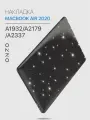 Накладка чехол ONZO CHIC для MacBook Air 2020air13 (A1932/A2179/А2337) / Мак бук эйр темно-прозрачный с блестками