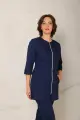 Блуза медицинская женская вилан, удлиненная, на молнии, цв. т-синий, размер 52-54, рост 158-164 см