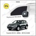 Шторки на автомобиль солнцезащитные Toyota RAV4 3 Кроссовер 5дв. (2006 - 2013) XA30 на передние двери 5%, сетки от солнца в машину тойота РАВ4, Каркасные автошторки Premium