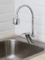 Смеситель для кухни латунный с гибким изливом KL519, двухрежимная насадка