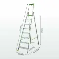 Стремянка 8 супеней NV2118 алюминиевая Новая Высота, со ступенями 130 мм и органайзером.