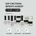 NELAK набор для френча dip система для ногтей без лампы, 5 гелей для моделирования 15мл, базовая дип пудра 2шт по 28гр, гель-пудра цвет 603 14гр и для френча french white 14гр / Дип система