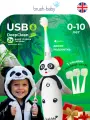 Звуковая электрическая зубная щетка Brush-Baby Sonic WildOnes Панда 0-10 лет