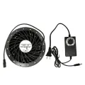 (1 комплект) American Standard 12V Duct Blower Round Fan + Speed Controller - Black