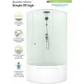Душевая кабина Domani-Spa Simple 90х90, высокий поддон, белые стенки, стекло прозрачное 4 мм