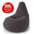 Кресло мешок Bean Joy, пуфик мешок, бескаркасное кресло, размер 3XL, мебельный велюр, антрацит
