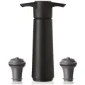 Вакуумный насос и 2 пробки для вина, черный, подарочная упаковка