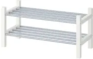 Полка для обуви IKEA TJUSIG 79x32x37 см, белая, дерево/нерж. сталь, оригинал