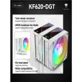 Кулер для процессора JUNGLE LEOPARD KF620-DGT ARGB, со встроенным дисплеем температуры, компьютерный вентилятор для процессора, белый