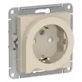 Розетка с заземлением со шторками и выталкивателем Systeme Electric (Schneider Electric) AtlasDesign 16А, бежевая ATN000247 4шт