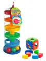Кубик сортер для малышей малый + Горка лабиринт с шариками