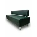 Диван прямой прага 130х67х77 см, нераскладной, зеленая экокожа