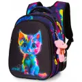 Рюкзак школьный для девочки 17 л для начальной школы с анатомической спинкой SkyName (СкайНейм), с мишкой