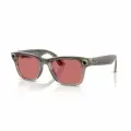 Умные очки Ray-Ban Wayfarer, размер 53-22-155, оправа блестящий тепло-каменный, фотохромные линзы арбузно-красный