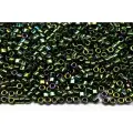 Бисер японский MIYUKI Delica цилиндр 11/0 DB-0027 зеленый металлизированный, 5 грамм