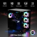 Компьютерный корпус ABR Sea View Black (1*USB Type-C, 2*USB 2.0, HD Audio, 4xRGB Fan, ATX, Micro-ATX)