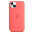 Чехол силиконовый MagSafe для iPhone 15 Plus Guava с анимацией NFC, Silicone case MagSafe для айфон 15 Плюс - Коралловый
