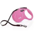 Flexi New Classic M 5м до 25кг поводок-рулетка ремень, розовый