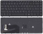 Клавиатура для ноутбука HP EliteBook 840 черная с черной рамкой, подсветкой и трекпойнтом