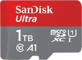 Карта памяти SanDisk Ultra UHS I 1TB MicroSD Card 150MB/s. Цвет: серо-красный