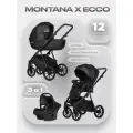 Коляска для новорожденных MONTANA X ECCO (3 в 1) (RIKO BASIC) 12 Black (черный)