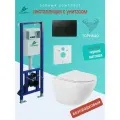Унитаз AZUMA Primavera Tornado 3.0, подвесной, антигрязевой, с узкой инсталляцией, + клавиша смыва.