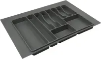 Лоток для столовых приборов 10 отсеков Konsensa 72.5x4.5x48.5 см полипропилен цвет серый