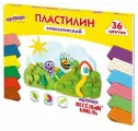 3 шт. Пластилин классический юнландия весёлый шмель, 36 цветов, 720 грамм, со стеком, высшее качество, 106434