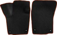 ЕВА коврики для Skoda Rapid 1 (2012-2020) / Шкода Рапид 1 / Черные соты / Коричневый кант / Комплект 2 шт.