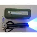Ультрафиолетовый фонарик 365nm с черным стеклом аккумулятором кейсом