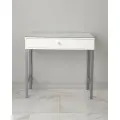 Туалетный столик-консоль белый на серебряных ножках , ЛДСП, металл, 80 x 40 x 78 см