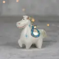 Елочная игрушка/сувенир/ символ года Коник со снежинками. Фарфоровая мануфактура. Фарфор